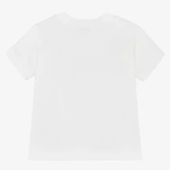Boys White Cotton T-Shirt