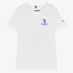 Boys White Cotton T-Shirt