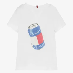 Boys White Cotton T-Shirt