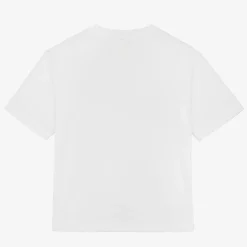 Boys White Cotton T-Shirt