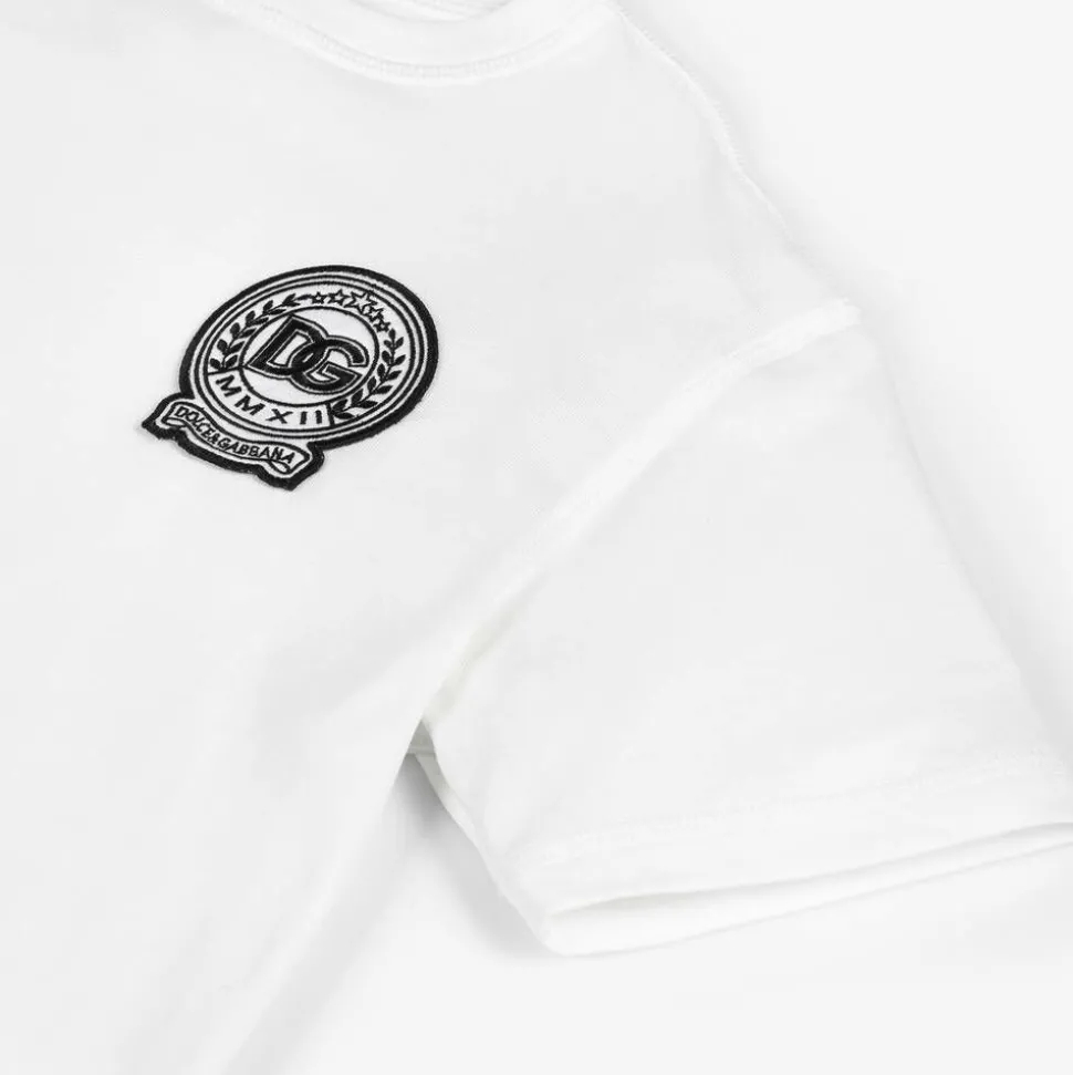 Boys White Cotton T-Shirt