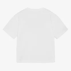 Boys White Cotton T-Shirt