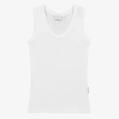 Boys White Cotton Vest
