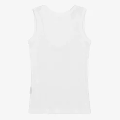 Boys White Cotton Vest