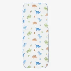 Boys White Dinosaur Domain Burp Cloth (48cm)