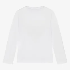 Boys White Double B Cotton Top