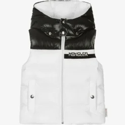 Boys White Down Padded Gilet