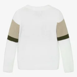 Boys White Knitted Jumper