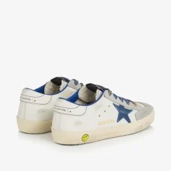 Boys White Leather Super-Star Trainers