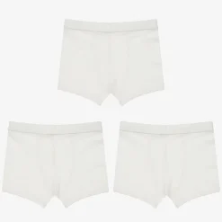 Boys White Organic Boxer Briefs (3 Pack)