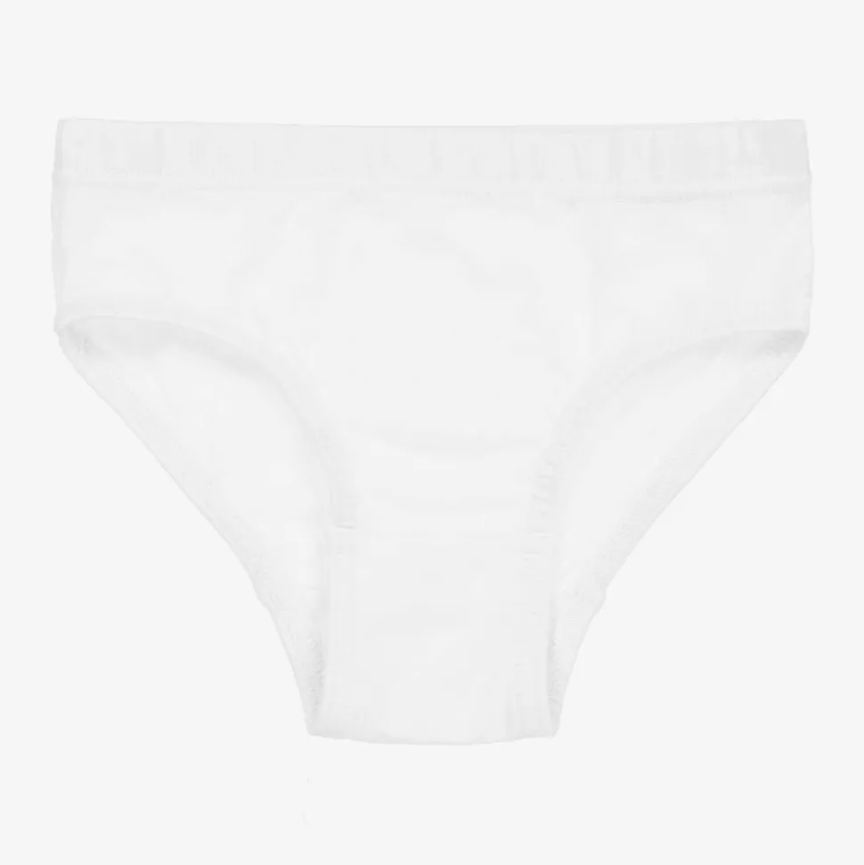 Boys White Organic Cotton Briefs (3 Pack)