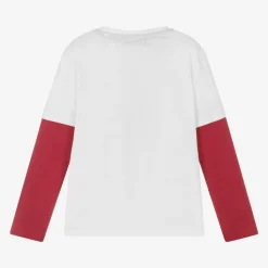 Boys White Teddy Bear Top