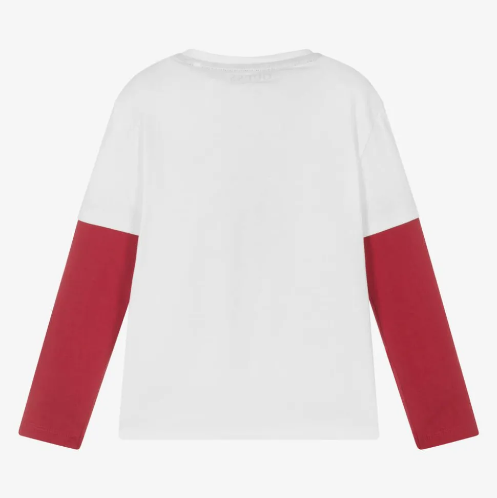 Boys White Teddy Bear Top