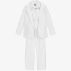 Boys White Tuxedo Suit
