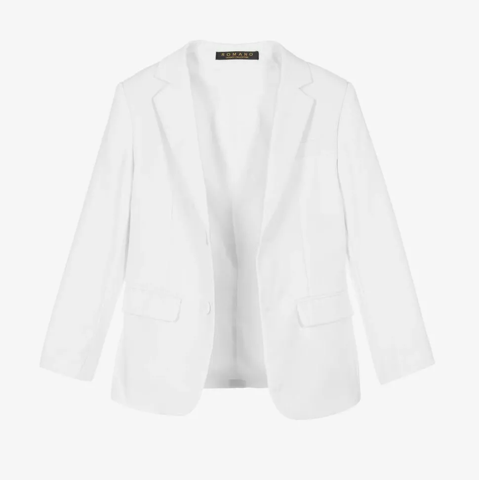 Boys White Twill Suit