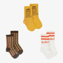 Brown & Yellow Organic Cotton Socks (3 Pack)