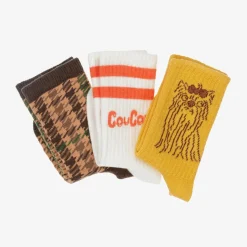 Brown & Yellow Organic Cotton Socks (3 Pack)