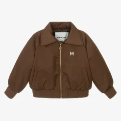 Brown Cat Print Bomber Jacket