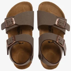 Brown Faux Leather Sandals