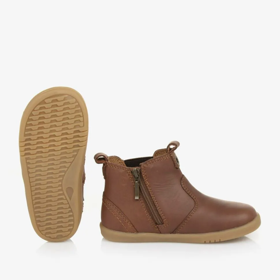 Brown Leather Baby Chelsea Boots