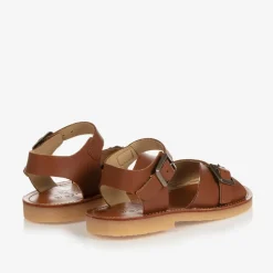 Brown Leather Buckle Sandals