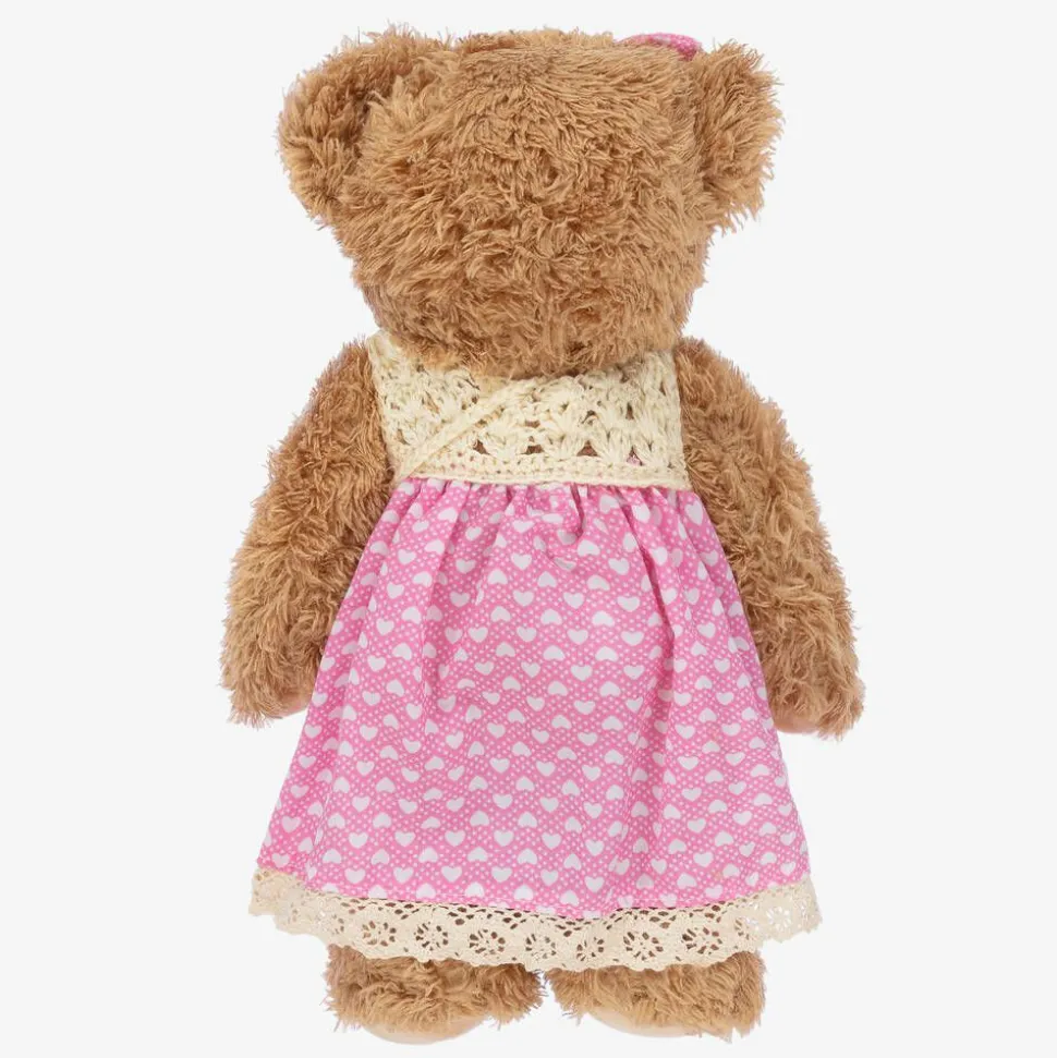 Brown Pink Dress Teddy Bear (34cm)