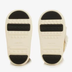 Brown Suede Leather Velcro Boots