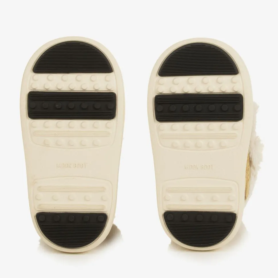 Brown Suede Leather Velcro Boots