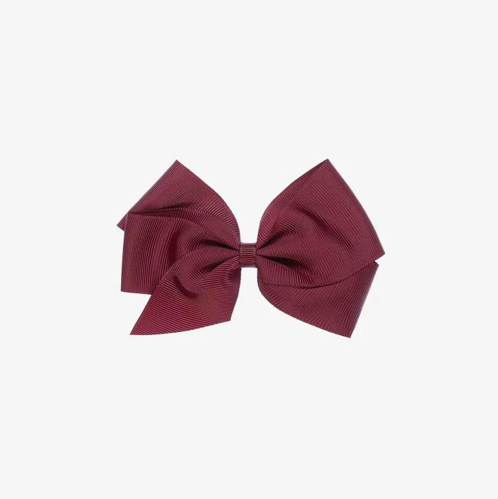 Burgundy Red Bow Hair Clip (12cm)