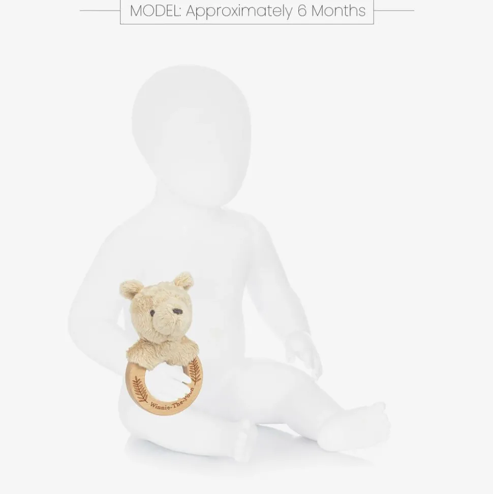 Classic Pooh Bear Wooden Rattle Toy (13cm)