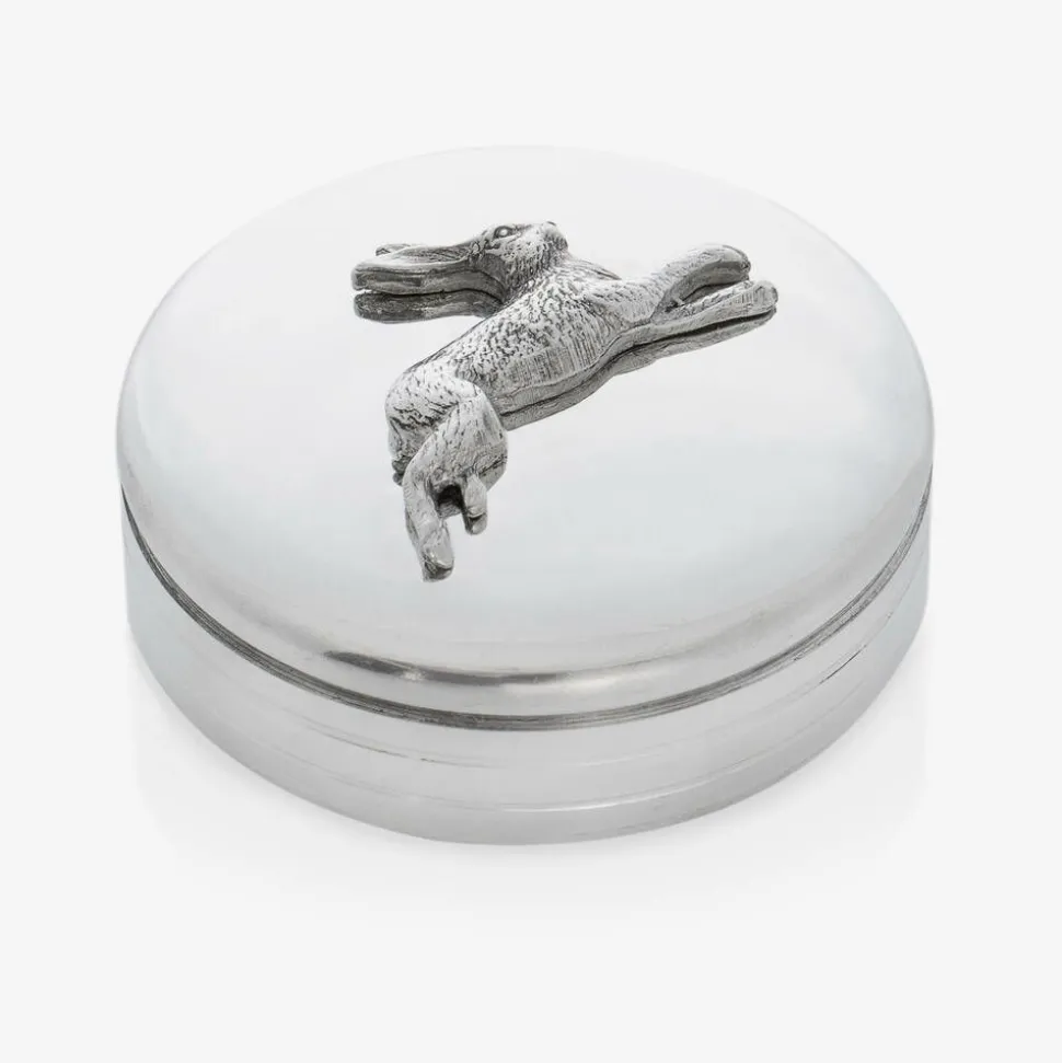 Dashing Hare Pewter Keepsake Box