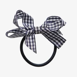 Gingham Bow Hair Elastic (7cm)