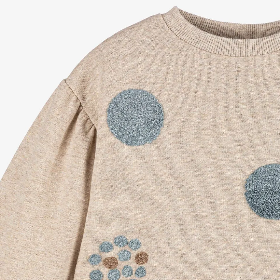 Girls Beige & Blue Dress Set