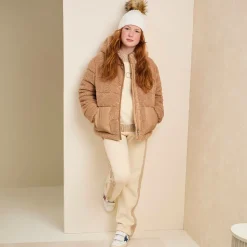 Girls Beige Audrieu Teddy Fleece Jacket