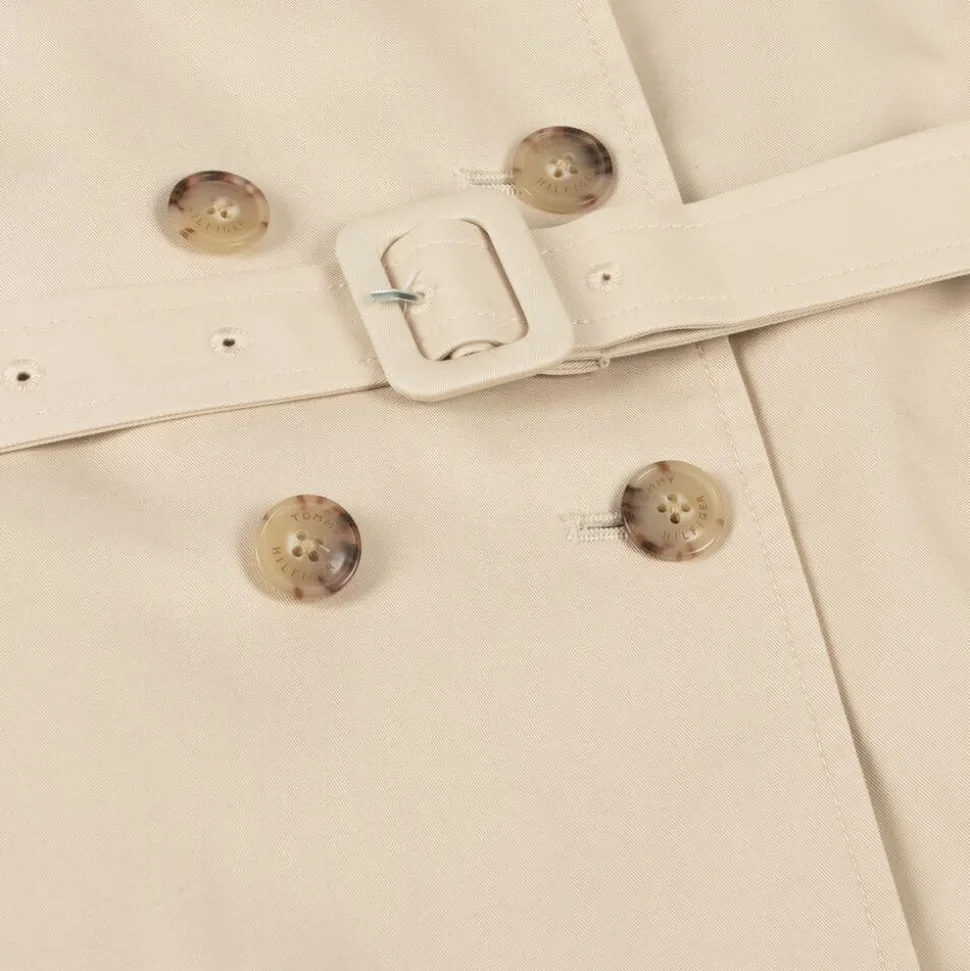 Girls Beige Cotton Trench Coat