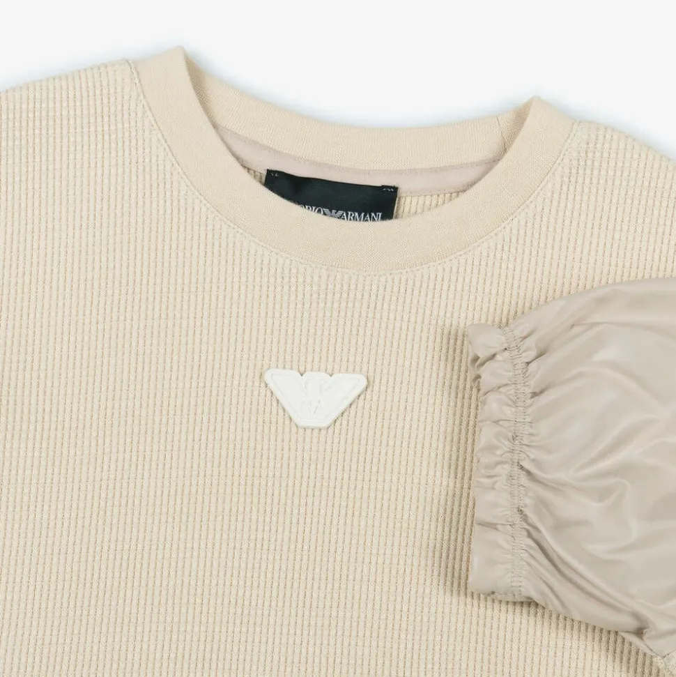 Girls Beige Cotton T-Shirt