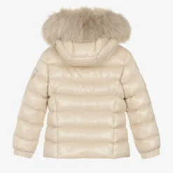 Girls Beige Down Padded Badyf Jacket