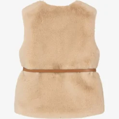 Girls Beige Faux Fur Gilet