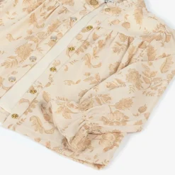 Girls Beige Floral Crêpe Chiffon Blouse