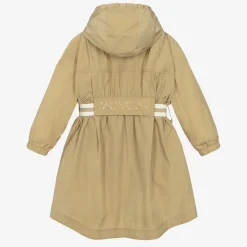 Girls Beige Hooded Aloysha Coat