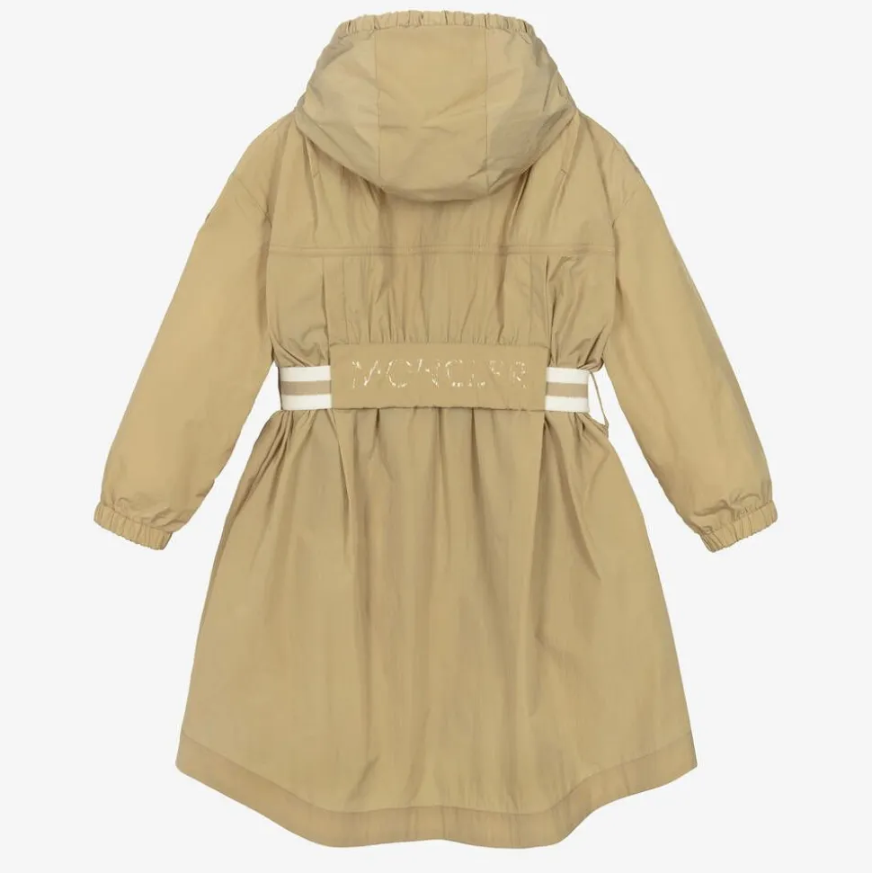 Girls Beige Hooded Aloysha Coat