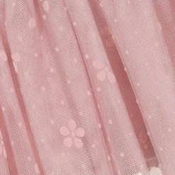 Girls Beige Jersey & Tulle Dress