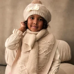 Girls Beige Knitted Scarf (132cm)