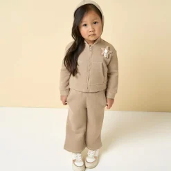 Girls Beige Sparkle Star Tracksuit