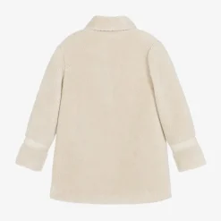 Girls Beige Teddy Fleece Coat