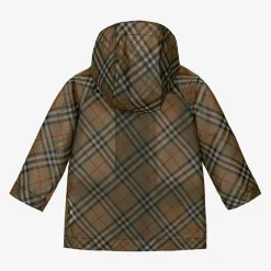 Girls Beige Vintage Check Raincoat