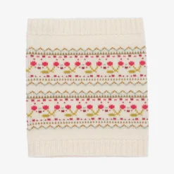 Girls Beige Wool & Cashmere Cherry Snood