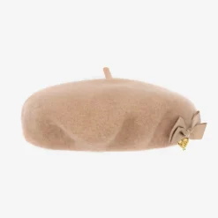 Girls Beige Wool Beret