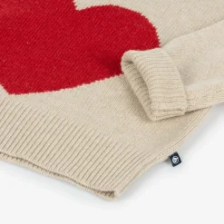 Girls Beige Wool Knit Sweater