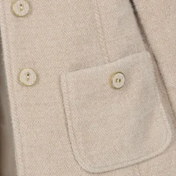 Girls Beige Woven Coat